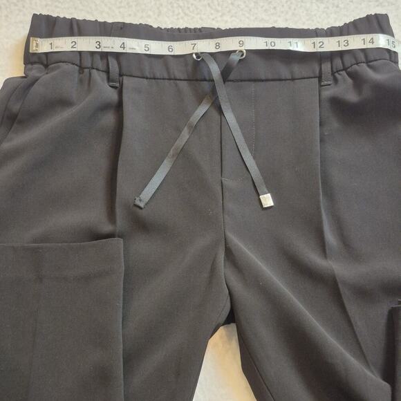 ATM Women Trouser Pants Elastic Waist Pleated Black Medium Pockets Ankle Luxe - Picture 5 of 9